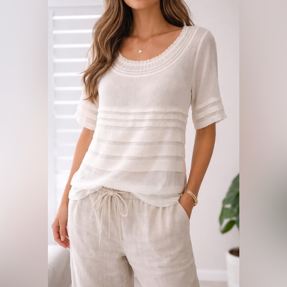 Anthropologie Vanessa Virginia sheer tiered top M nwt - Picture 6 of 8